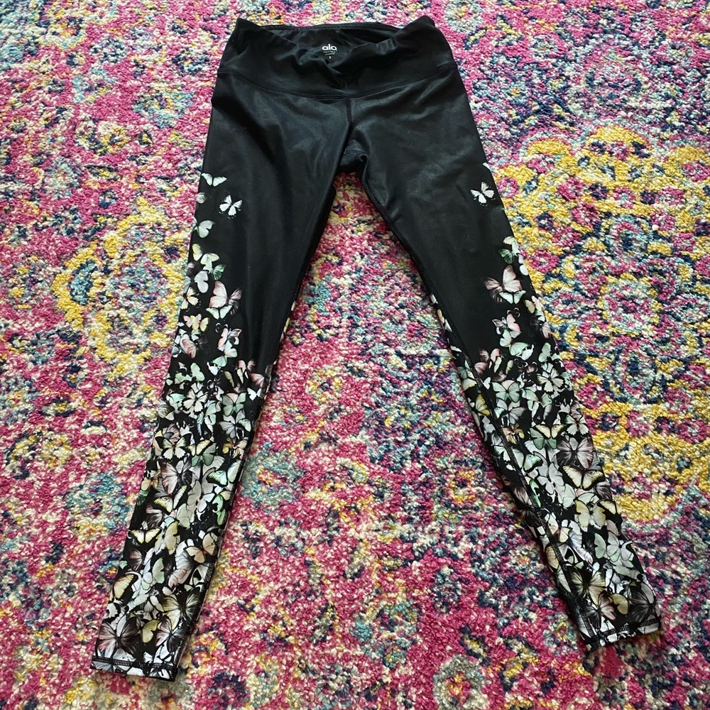SOLD ** Alo workout pants with adorable butterfly pattern